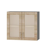 Кухонный модуль витрина Оптима Верх ВВ10-800 Антрацит/Дуб Сонома 800х296х720 мм (DTM-073427)