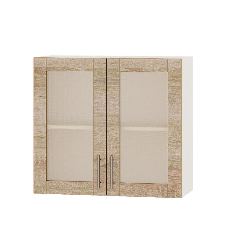 Кухонный модуль витрина Оптима Верх ВВ10-800 Белый/Дуб Сонома 800х296х720 мм (DTM-073434)