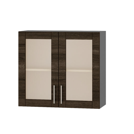 Кухонный модуль витрина Оптима Верх ВВ10-800 Антрацит/Дуб Сонома Трюфель 800х296х720 мм (DTM-073428)