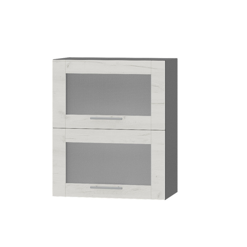 Кухонный модуль витрина Оптима Верх ВВ14-600 Антрацит/Дуб Крафт Белый 600х296х720 мм (DTM-073452)