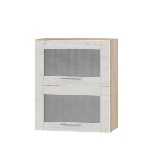 Кухонный модуль витрина Оптима Верх ВВ14-600 Дуб Сонома/Дуб Крафт Белый 600х296х720 мм (DTM-073473)