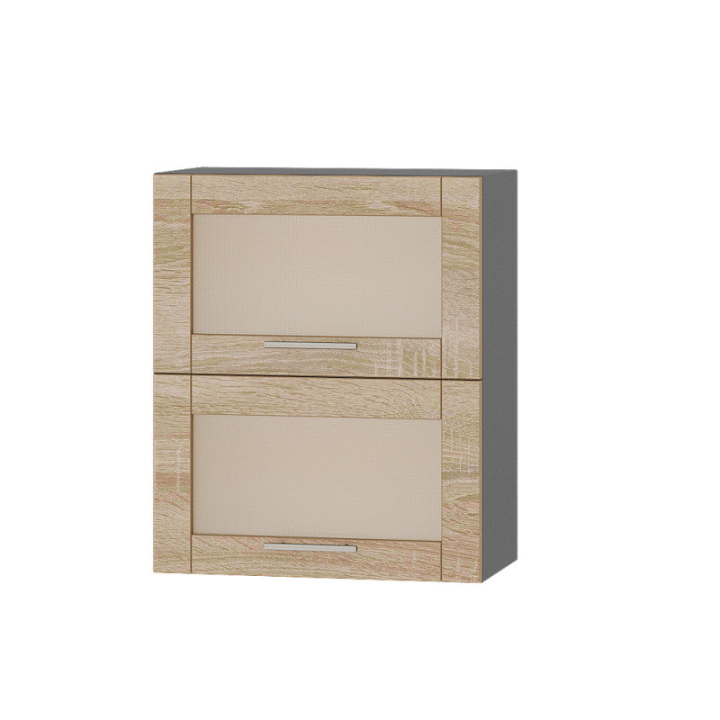 Кухонный модуль витрина Оптима Верх ВВ14-600 Антрацит/Дуб Сонома 600х296х720 мм (DTM-073454)