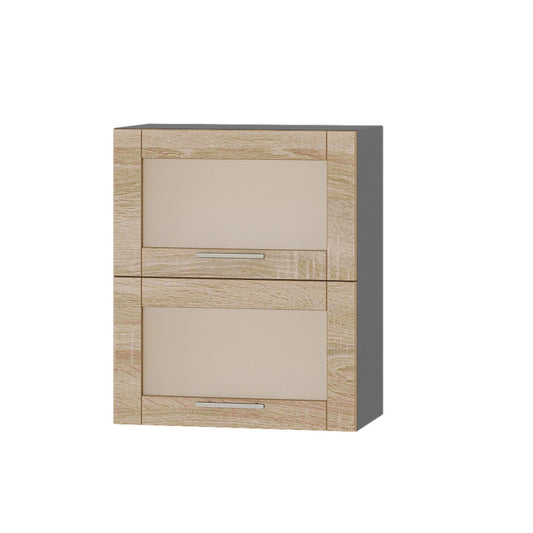 Кухонный модуль витрина Оптима Верх ВВ14-600 Антрацит/Дуб Сонома 600х296х720 мм (DTM-073454)