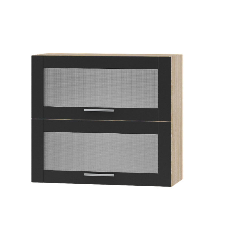 Кухонный модуль витрина Оптима Верх ВВ14-800 Дуб Сонома/Антрацит 800х296х720 мм (DTM-073516)