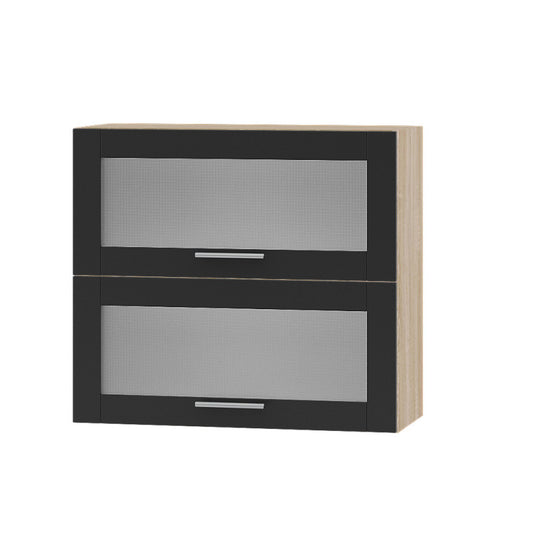 Кухонный модуль витрина Оптима Верх ВВ14-800 Дуб Сонома/Антрацит 800х296х720 мм (DTM-073516)