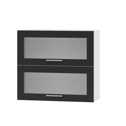 Кухонный модуль витрина Оптима Верх ВВ14-800 Белый/Антрацит 800х296х720 мм (DTM-073485)
