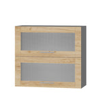 Кухонный модуль витрина Оптима Верх ВВ14-800 Антрацит/Дуб Крафт Золотой 800х296х720 мм (DTM-073481)