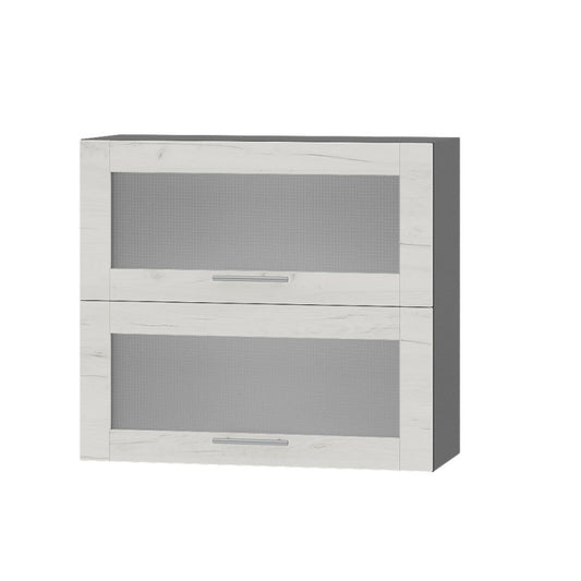 Кухонный модуль витрина Оптима Верх ВВ14-800 Антрацит/Дуб Крафт Белый 800х296х720 мм (DTM-073480)