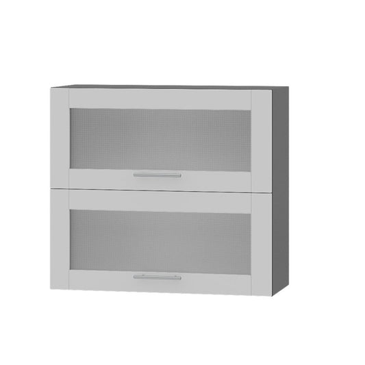 Кухонный модуль витрина Оптима Верх ВВ14-800 Антрацит/Нимфея Альба (Белый) 800х296х720 мм (DTM-073484)