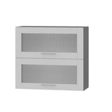 Кухонный модуль витрина Оптима Верх ВВ14-800 Антрацит/Нимфея Альба (Белый) 800х296х720 мм (DTM-073484)