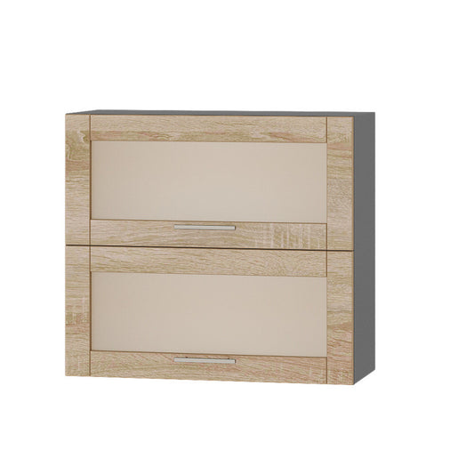 Кухонный модуль витрина Оптима Верх ВВ14-800 Антрацит/Дуб Сонома 800х296х720 мм (DTM-073482)