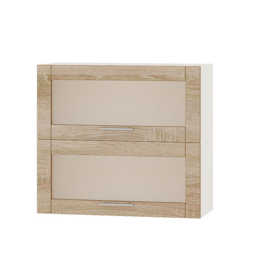 Кухонный модуль витрина Оптима Верх ВВ14-800 Белый/Дуб Сонома 800х296х720 мм (DTM-073506)