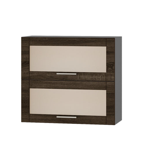 Кухонный модуль витрина Оптима Верх ВВ14-800 Антрацит/Дуб Сонома Трюфель 800х296х720 мм (DTM-073483)