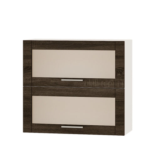 Кухонный модуль витрина Оптима Верх ВВ14-800 Белый/Дуб Сонома Трюфель 800х296х720 мм (DTM-073507)