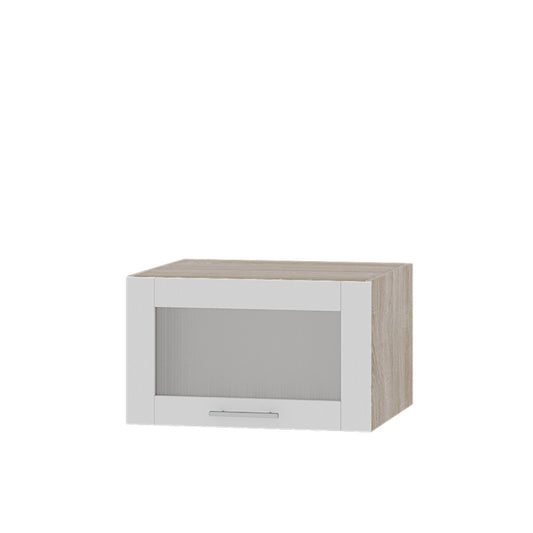 Кухонный модуль витрина Оптима Верх ВВ21-600 Дуб Сонома/Нимфея Альба (Белый) 600х570х360 мм (DTM-073543)