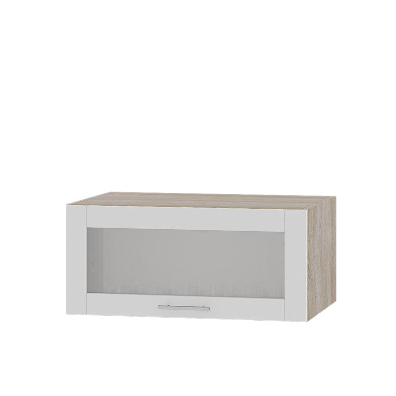 Кухонный модуль витрина Оптима Верх ВВ21-800 Дуб Сонома/Нимфея Альба (Белый) 800х570х360 мм (DTM-073564)