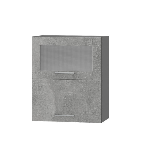 Кухонный модуль витрина Оптима Верх ВВГ14-600 Антрацит/Бетон 600х296х720 мм (DTM-073566)