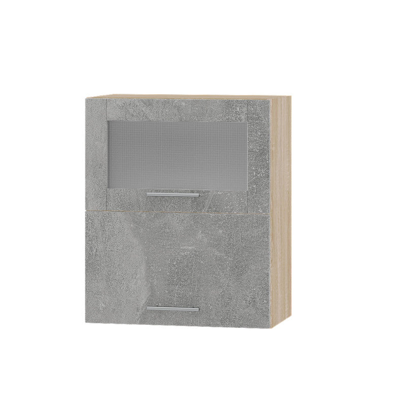 Кухонный модуль витрина Оптима Верх ВВГ14-600 Дуб Сонома/Бетон 600х296х720 мм (DTM-073344)
