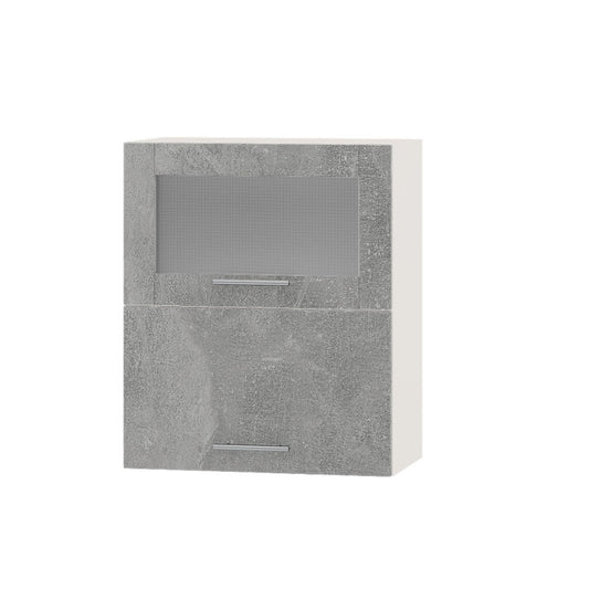 Кухонный модуль витрина Оптима Верх ВВГ14-600 Белый/Бетон 600х296х720 мм (DTM-073491)