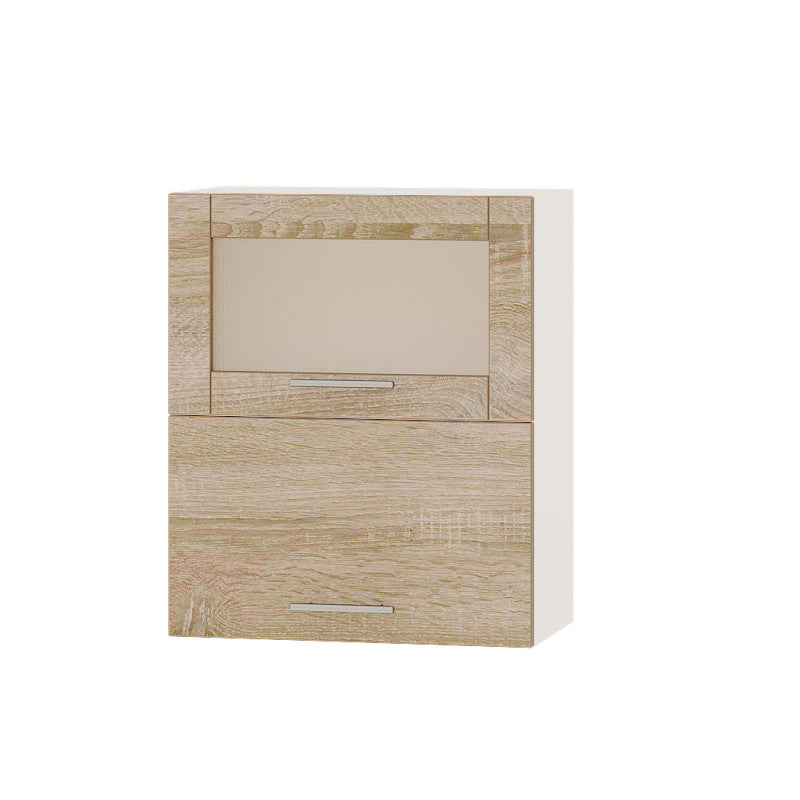 Кухонный модуль витрина Оптима Верх ВВГ14-600 Белый/Дуб Сонома 600х296х720 мм (DTM-073494)