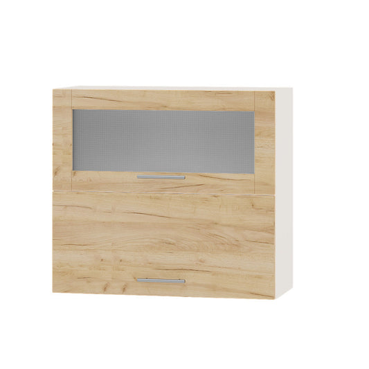 Кухонный модуль витрина Оптима Верх ВВГ14-800 Белый/Дуб Крафт Золотой 800х296х720 мм (DTM-073360)