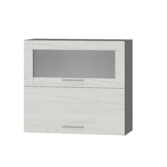 Кухонный модуль витрина Оптима Верх ВВГ14-800 Антрацит/Дуб Крафт Белый 800х296х720 мм (DTM-073352)