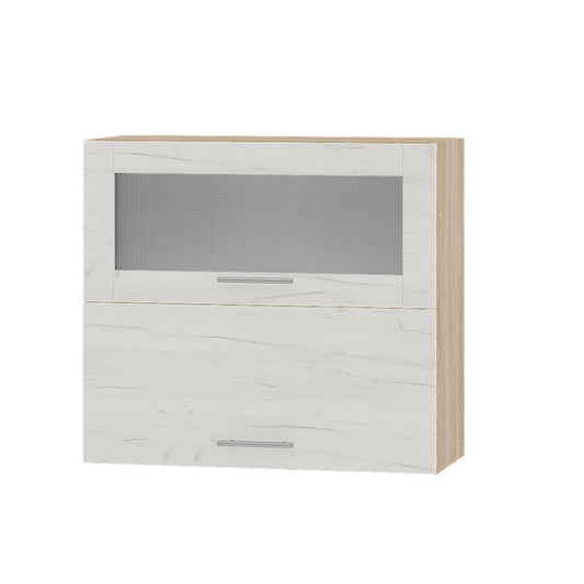 Кухонный модуль витрина Оптима Верх ВВГ14-800 Дуб Сонома/Дуб Крафт Белый 800х296х720 мм (DTM-073373)