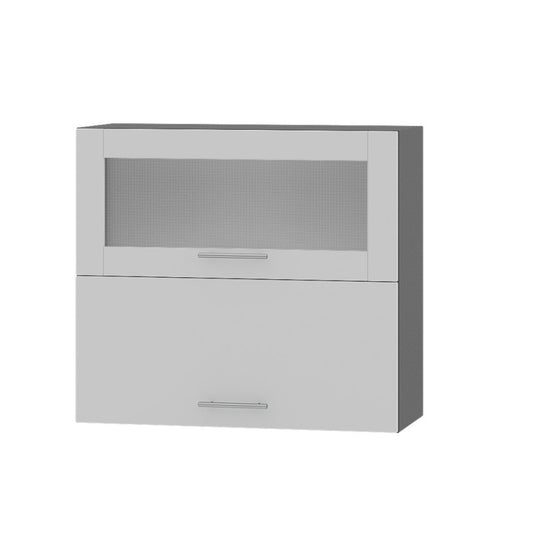 Кухонный модуль витрина Оптима Верх ВВГ14-800 Антрацит/Нимфея Альба (Белый) 800х296х720 мм (DTM-073356)