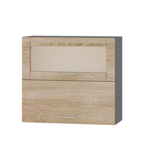 Кухонный модуль витрина Оптима Верх ВВГ14-800 Антрацит/Дуб Сонома 800х296х720 мм (DTM-073354)