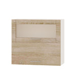 Кухонный модуль витрина Оптима Верх ВВГ14-800 Белый/Дуб Сонома 800х296х720 мм (DTM-073361)