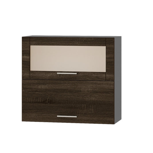 Кухонный модуль витрина Оптима Верх ВВГ14-800 Антрацит/Дуб Сонома Трюфель 800х296х720 мм (DTM-073355)