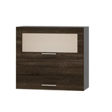 Кухонный модуль витрина Оптима Верх ВВГ14-800 Антрацит/Дуб Сонома Трюфель 800х296х720 мм (DTM-073355)