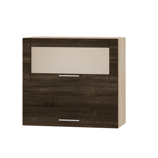 Кухонный модуль витрина Оптима Верх ВВГ14-800 Дуб Сонома/Дуб Сонома Трюфель 800х296х720 мм (DTM-073376)