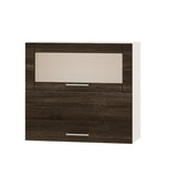 Кухонный модуль витрина Оптима Верх ВВГ14-800 Белый/Дуб Сонома Трюфель 800х296х720 мм (DTM-073362)