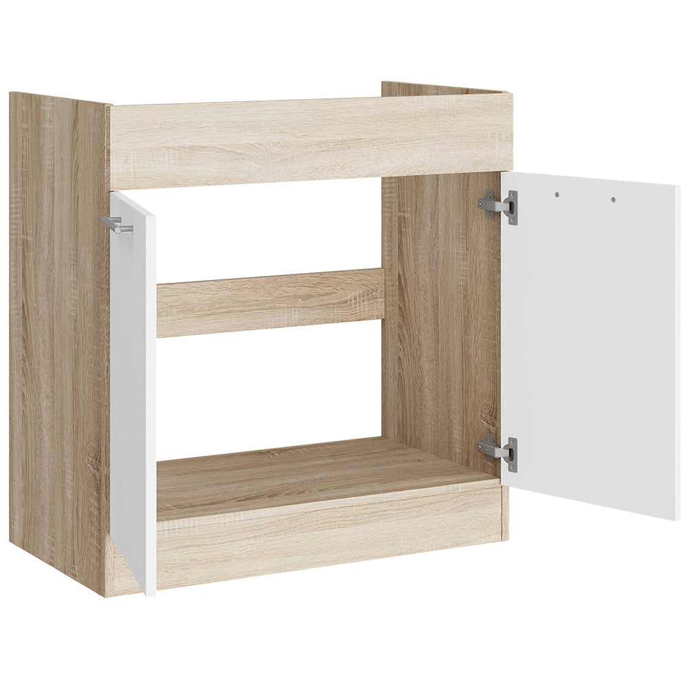 Кухонный модуль под мойку Эверест Эко 800 дуб сонома/нимфея альба (белый) 80х46х82 см (DTM-071037)