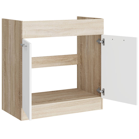 Кухонный модуль под мойку Эверест Эко 800 дуб сонома/нимфея альба (белый) 80х46х82 см (DTM-071037)