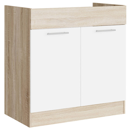 Кухонный модуль под мойку Эверест Эко 800 дуб сонома/нимфея альба (белый) 80х46х82 см (DTM-071037)