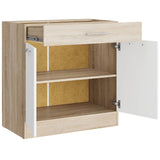 Кухонный модуль нижний с шухлядой Эверест Эко 800 дуб сонома/нимфея альба (белый) (без столешницы) 80х46х82 см (DTM-071038)