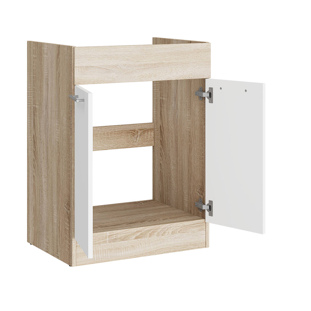 Кухонный модуль под мойку Эверест Эко 600 дуб сонома/нимфея альба (белый) 60х46х82 см (DTM-071040)