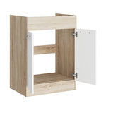 Кухонный модуль под мойку Эверест Эко 600 дуб сонома/нимфея альба (белый) 60х46х82 см (DTM-071040)