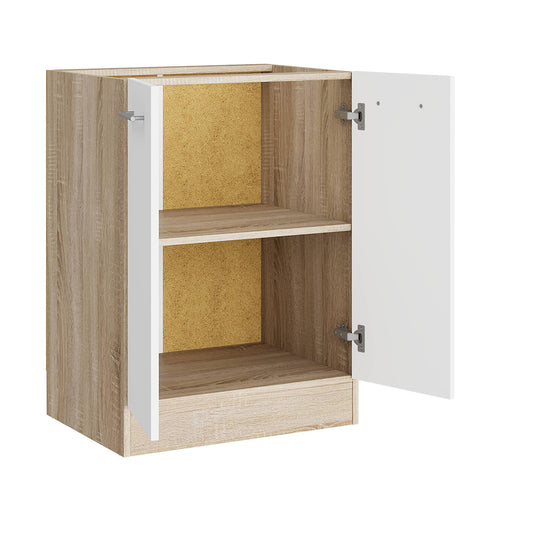 Кухонный модуль нижний Эверест Эко 600 дуб сонома/нимфея альба (белый) (без столешницы) 60х46х82 см (DTM-071042)