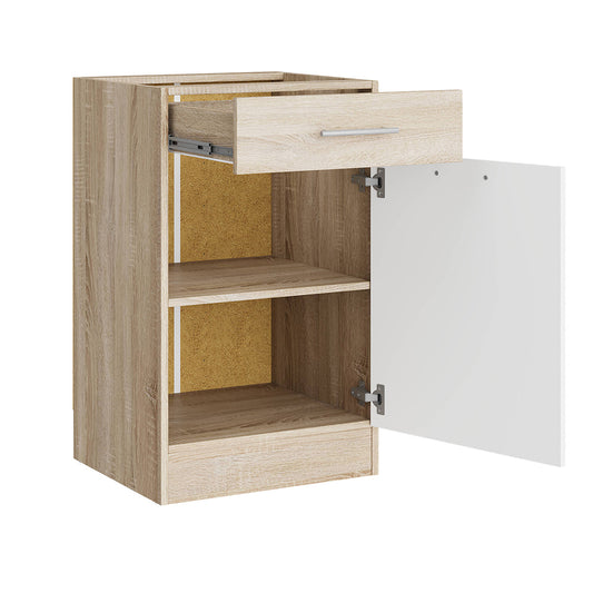 Кухонный модуль нижний с шухлядой Эверест Эко 500 дуб сонома/нимфея альба (белый) (без столешницы) 50х46х82 см (DTM-071043)