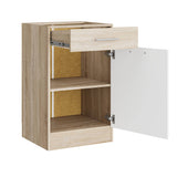 Кухонный модуль нижний с шухлядой Эверест Эко 500 дуб сонома/нимфея альба (белый) (без столешницы) 50х46х82 см (DTM-071043)