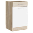 Кухонный модуль нижний с шухлядой Эверест Эко 500 дуб сонома/нимфея альба (белый) (без столешницы) 50х46х82 см (DTM-071043)