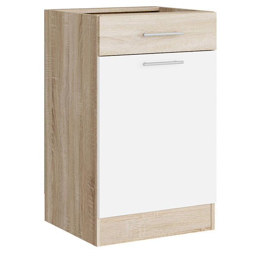 Кухонный модуль нижний с шухлядой Эверест Эко 500 дуб сонома/нимфея альба (белый) (без столешницы) 50х46х82 см (DTM-071043)