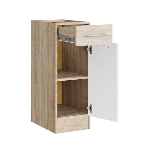 Кухонный модуль нижний с шухлядой Эверест Эко 300 дуб сонома/нимфея альба (белый) (без столешницы) 30х46х82 см (DTM-071047)