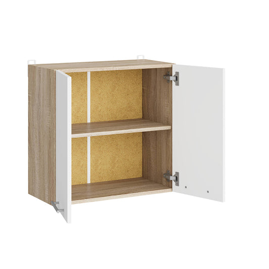 Кухонный модуль верхний Эверест Эко 600 дуб сонома/нимфея альба (белый) 60х30х58 см (DTM-071050)