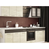 Кухня модульная Эверест Эко набор №4 дуб крафт белый/графит/белый 2,6 м столешница Скай (DTM-071061)