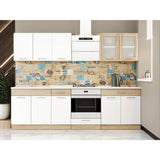 Кухня модульная Эверест Эко набор №4 дуб сонома/нимфея альба (белый) 2,6 м столешница Скай (DTM-071062)