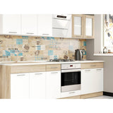 Кухня модульная Эверест Эко набор №4 дуб сонома/нимфея альба (белый) 2,6 м столешница Скай (DTM-071062)